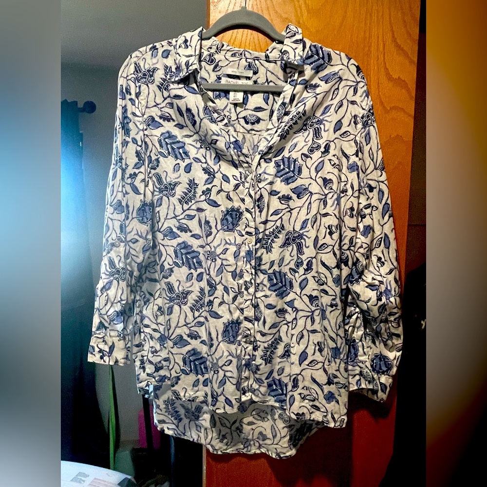 Linen button up blouse